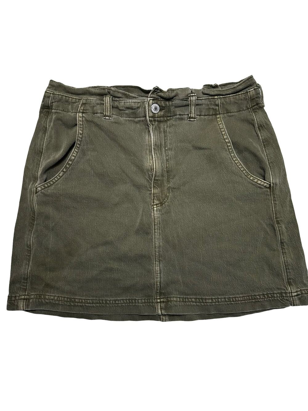 American Eagle Olive Green Utility Mid Rise Mini Skirt Size 12
